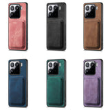 For-Xiaomi-15-Retro-Leather-Card-Bag-Magnetic-Phone-Case(Black)