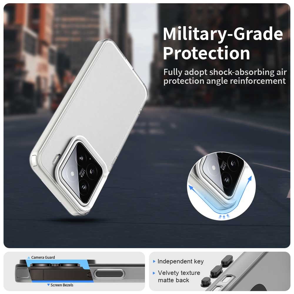 For-Xiaomi-15-Pro-Candy-PC-Hybrid-TPU-Shockproof-Phone-Case(White)