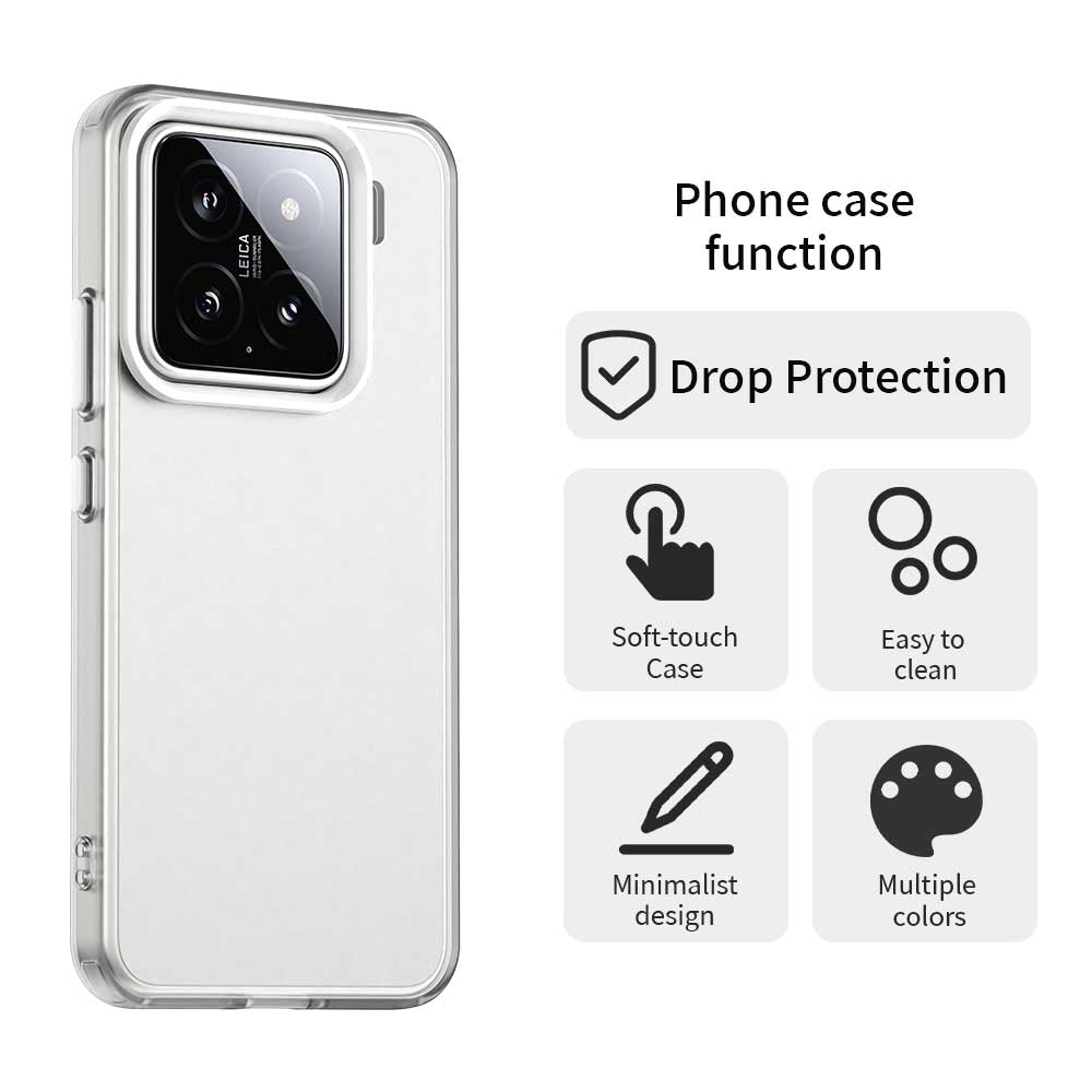 For-Xiaomi-15-Pro-Candy-PC-Hybrid-TPU-Shockproof-Phone-Case(White)