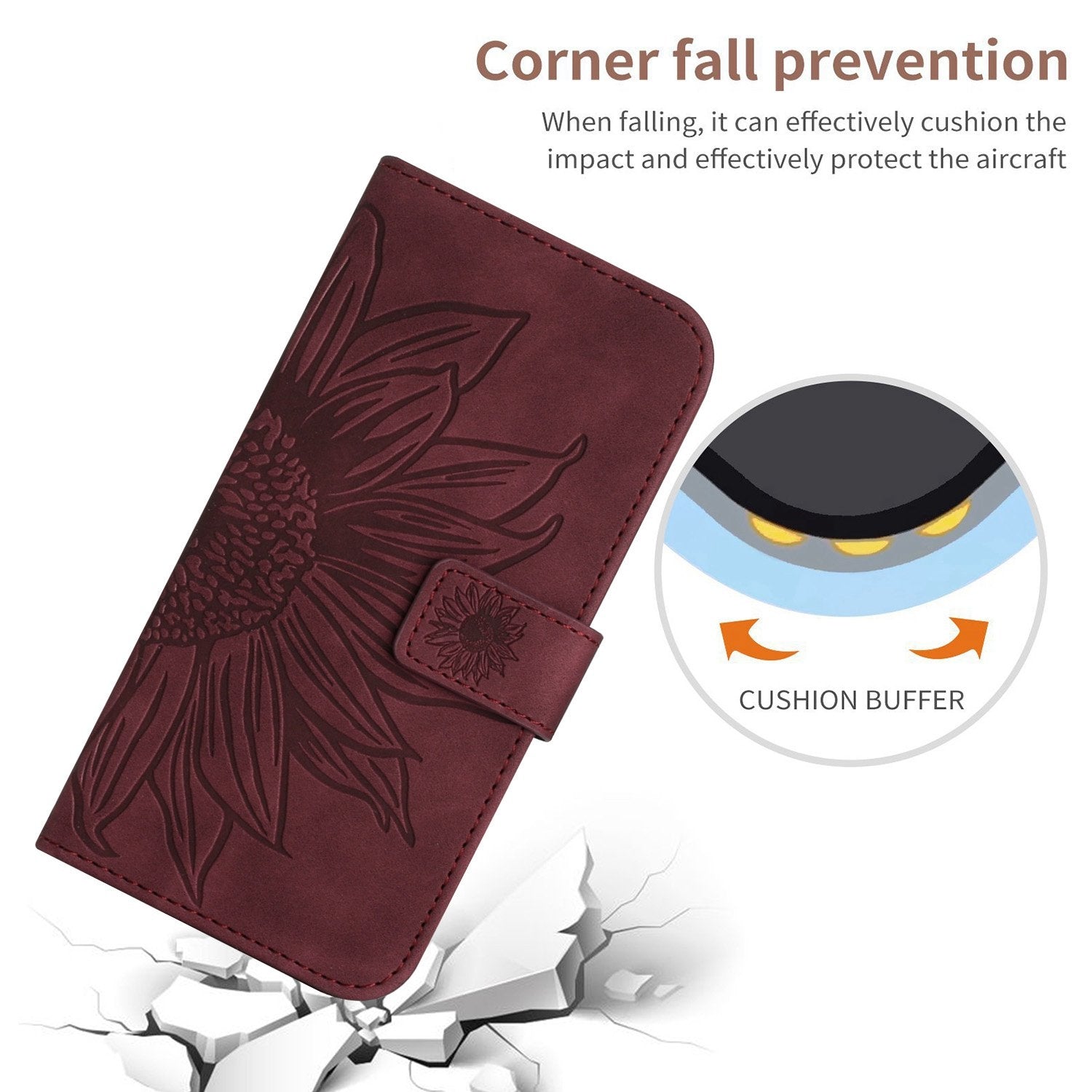 For-Xiaomi-15-Skin-Feel-Sun-Flower-Embossed-Flip-Leather-Phone-Case-with-Lanyard(Wine-Red)