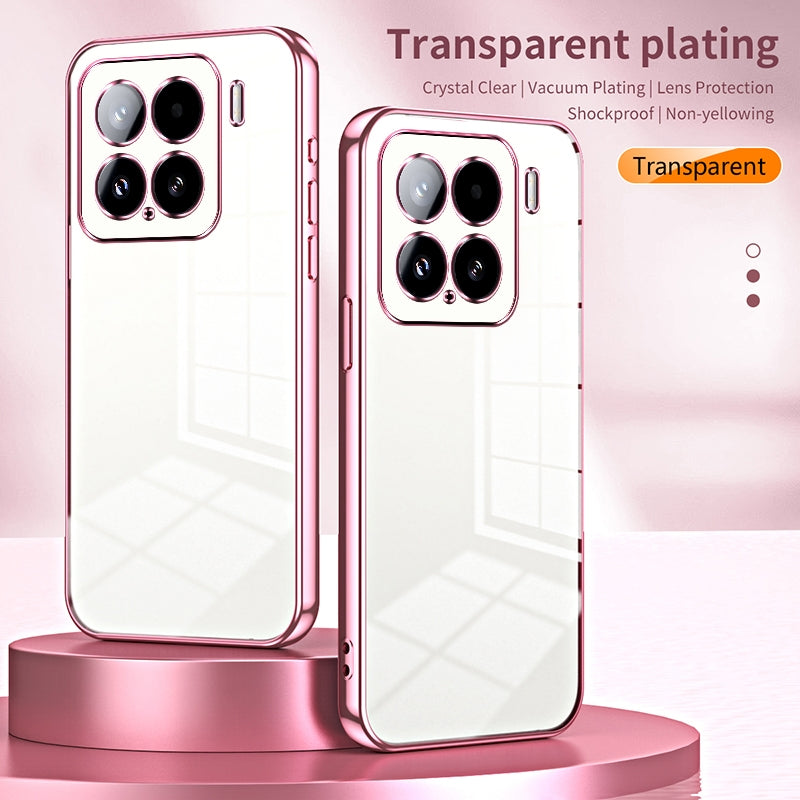 For-Xiaomi-15-Transparent-Plating-Fine-Hole-Phone-Case(Transparent)