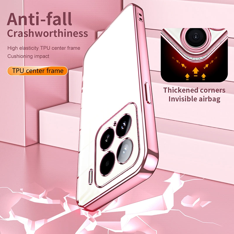 For-Xiaomi-15-Transparent-Plating-Fine-Hole-Phone-Case(Transparent)