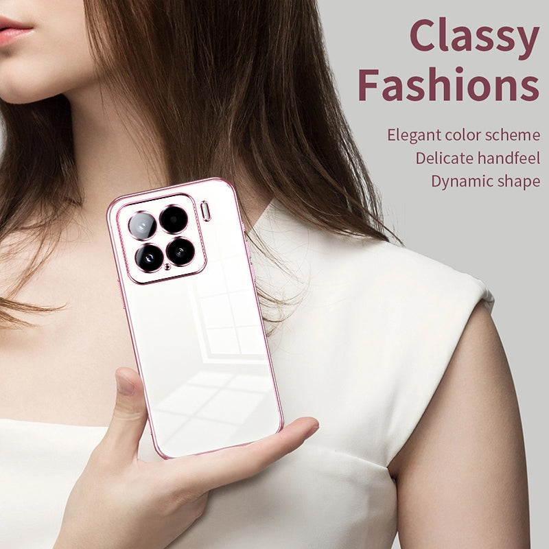 For-Xiaomi-15-Transparent-Plating-Fine-Hole-Phone-Case(Transparent)