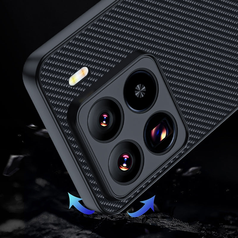 For-Xiaomi-15-Ultra-thin-Carbon-Fiber-Texture-Printing-Phone-Case(Black)