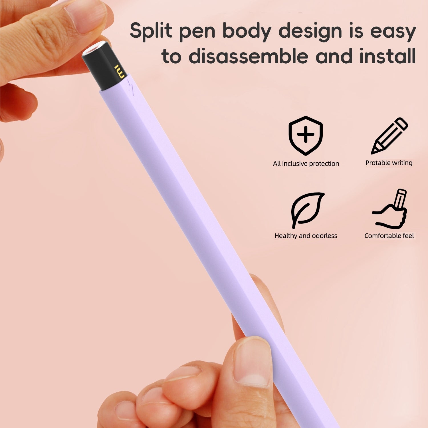 For-Xiaomi-Focus-Pen-III-Stylus-Pen-Contrast-Color-Silicone-Protective-Case(Grey)