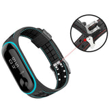 For-Xiaomi-Mi-Band-4-/-3-Silicone-Two-color-Thread-Watch-Band,-Style:Single-Bead-Texture(Red)