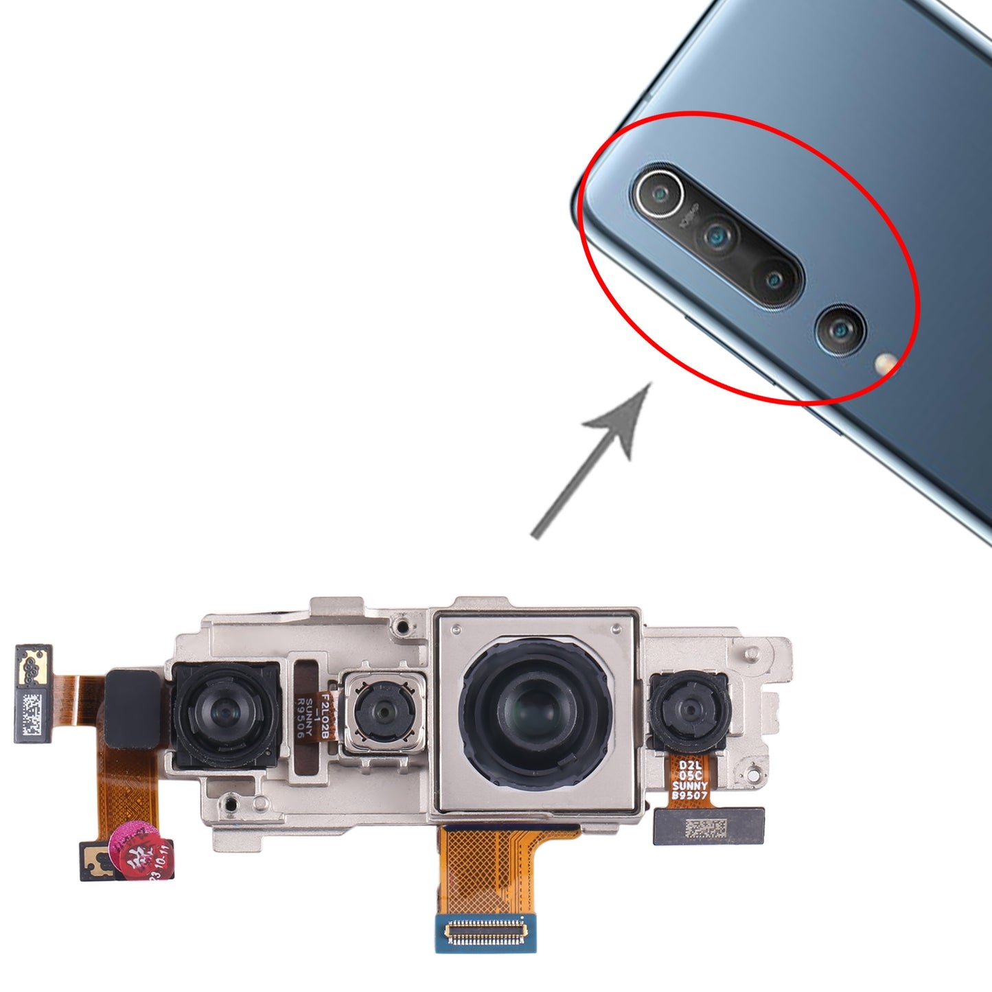 For-Xiaomi-Mi-10-5G-Original-Camera-Set-(Telephoto-+-Wide-+-Portrait-+-Main-Camera)