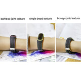 For-Xiaomi-Mi-Band-4-/-3-Silicone-Two-color-Thread-Watch-Band,-Style:Single-Bead-Texture(Red)