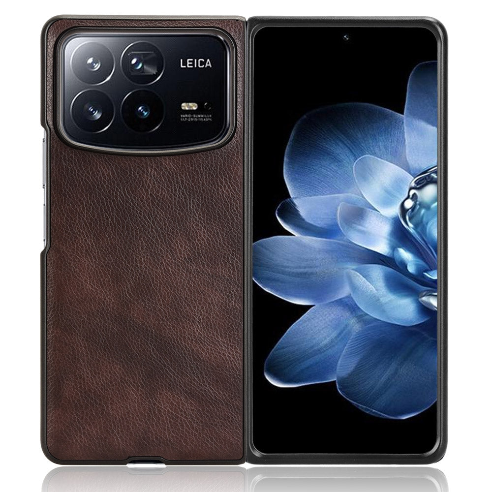 For-Xiaomi-Mix-Fold-4-Litchi-Texture-Back-Cover-Phone-Case(Brown)