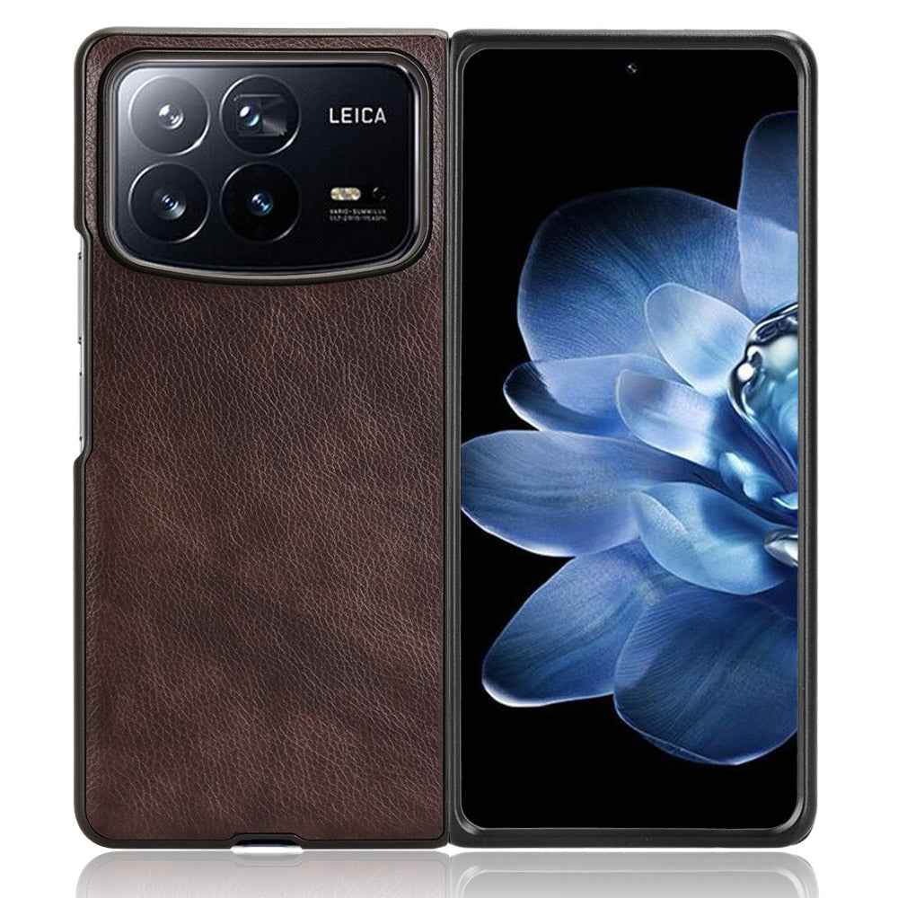 For-Xiaomi-Mix-Fold-4-Litchi-Texture-Back-Cover-Phone-Case(Brown)
