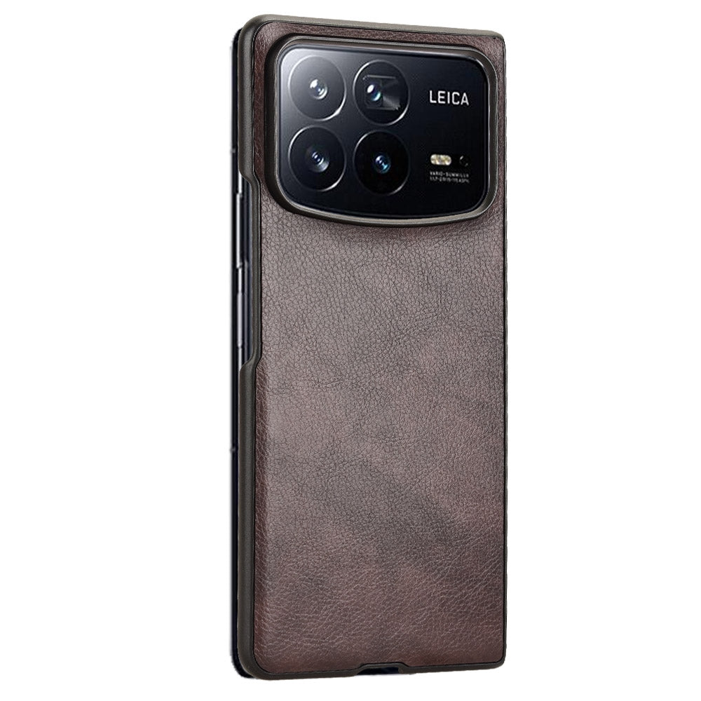 For-Xiaomi-Mix-Fold-4-Litchi-Texture-Back-Cover-Phone-Case(Brown)