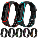 For-Xiaomi-Mi-Band-4-/-3-Silicone-Two-color-Thread-Watch-Band,-Style:Single-Bead-Texture(Green)
