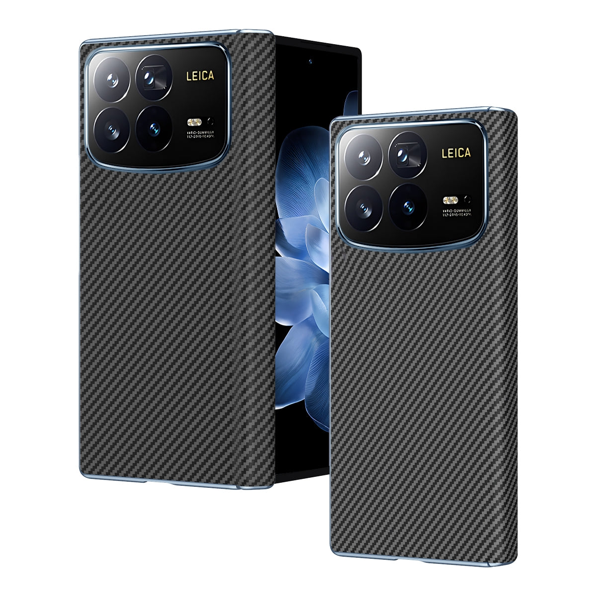 For-Xiaomi-MIX-Fold-4-Electroplated-Carbon-Fiber-Pattern-Folding-Phone-Case-with-Hinge(Black)