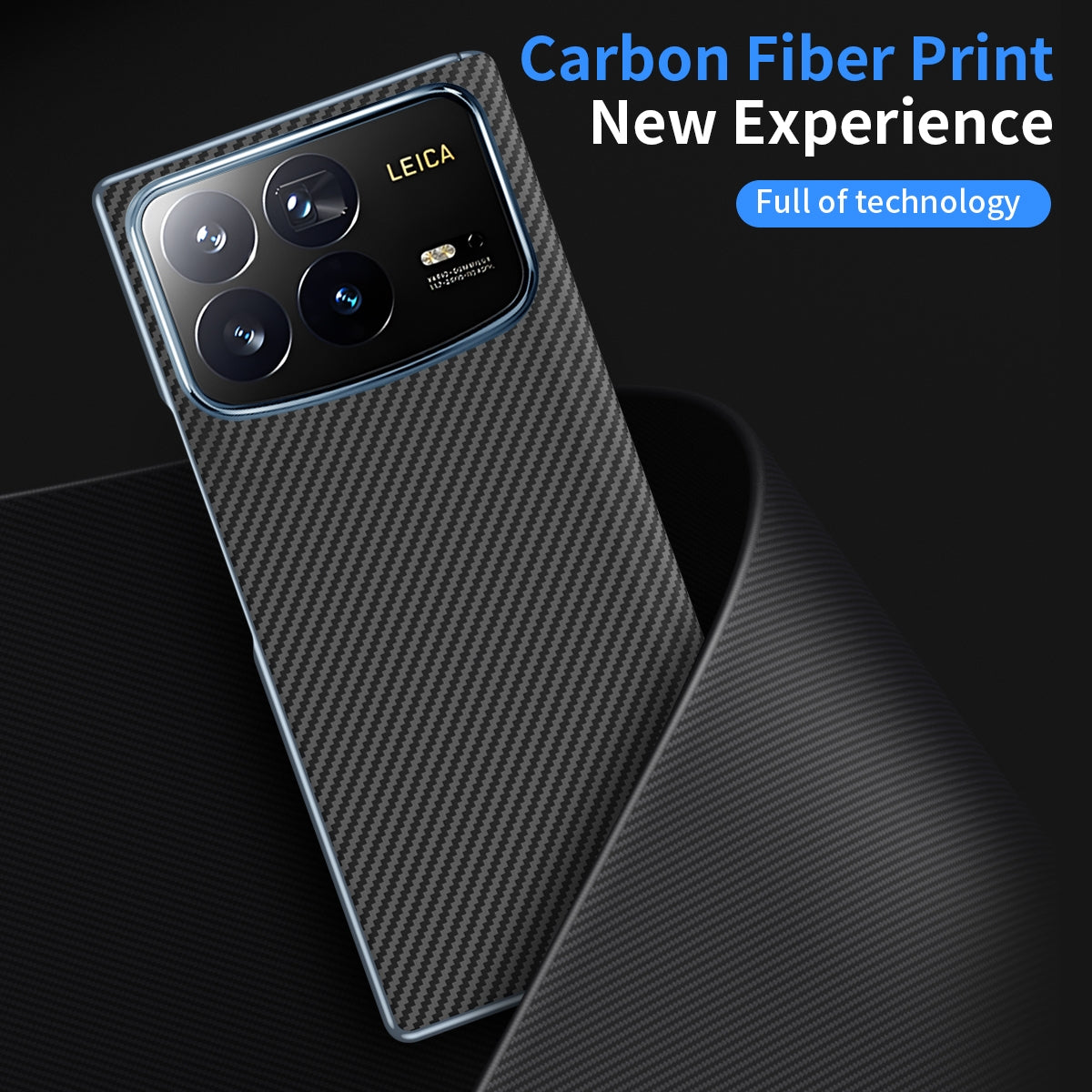 For-Xiaomi-MIX-Fold-4-Electroplated-Carbon-Fiber-Pattern-Folding-Phone-Case-with-Hinge(Black)