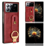 For-Xiaomi-Mix-Fold-3-Wristband-Leather-Back-Phone-Case(Red)