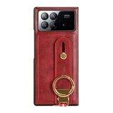 For-Xiaomi-Mix-Fold-3-Wristband-Leather-Back-Phone-Case(Red)