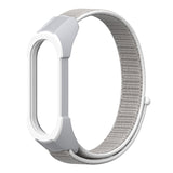For-Xiaomi-Mi-Band-5-/-4-/-3-Nylon-Watch-Band(Seashell+Grey-White)