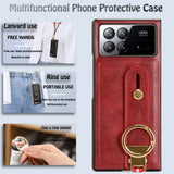 For-Xiaomi-Mix-Fold-3-Wristband-Leather-Back-Phone-Case(Red)