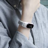 For-Xiaomi-Mi-Band-5-/-4-/-3-Nylon-Watch-Band(Seashell+Grey-White)