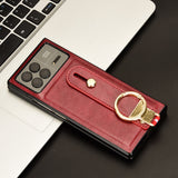 For-Xiaomi-Mix-Fold-3-Wristband-Leather-Back-Phone-Case(Red)