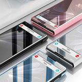 For-Xiaomi-Mix-Fold-2-Electroplated-Mirror-Leather-Phone-Case-with-Holder(Silver)