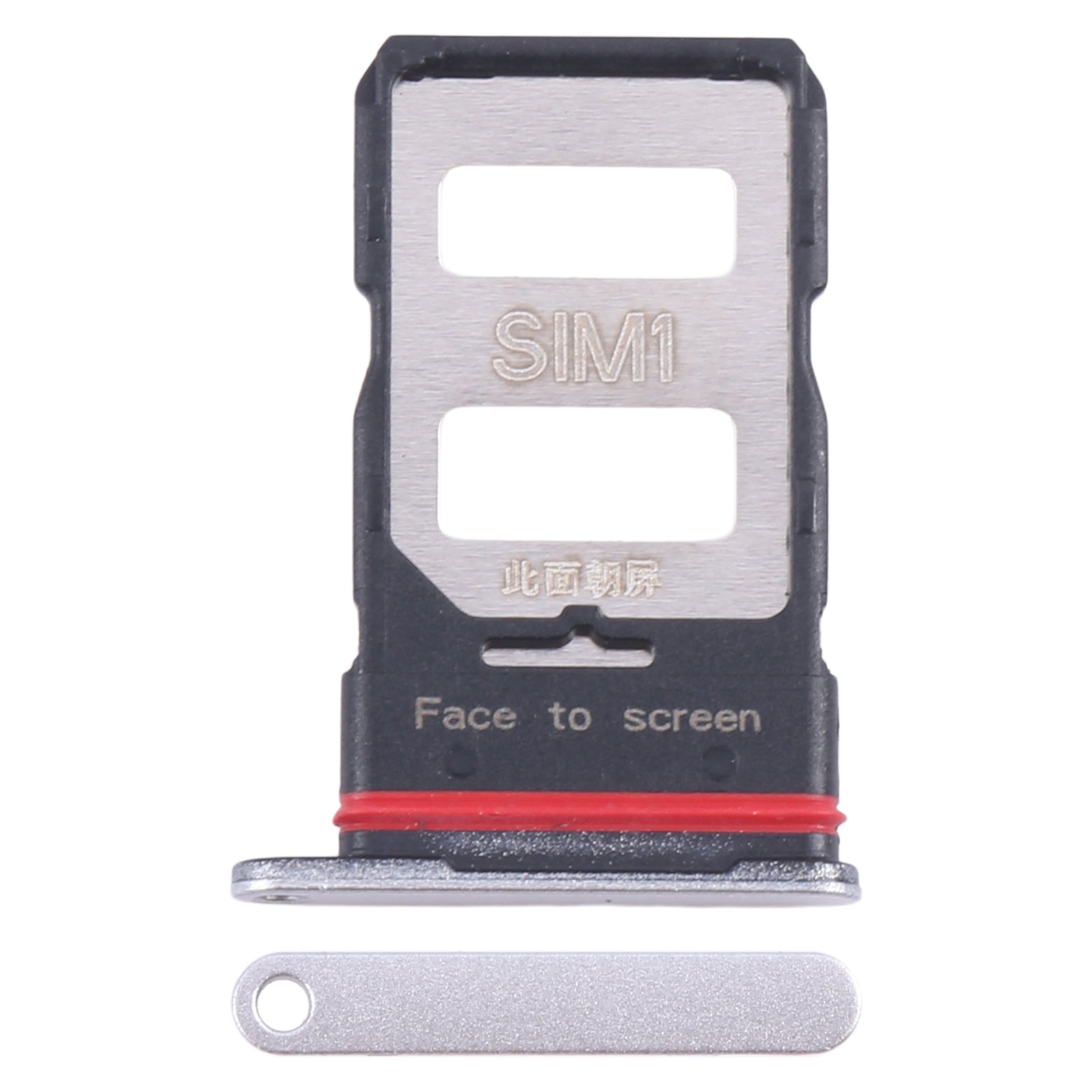 For-Xiaomi-Poco-X6-Pro-5G-Original-SIM-Card-Tray-+-SIM-Card-Tray-(Silver)