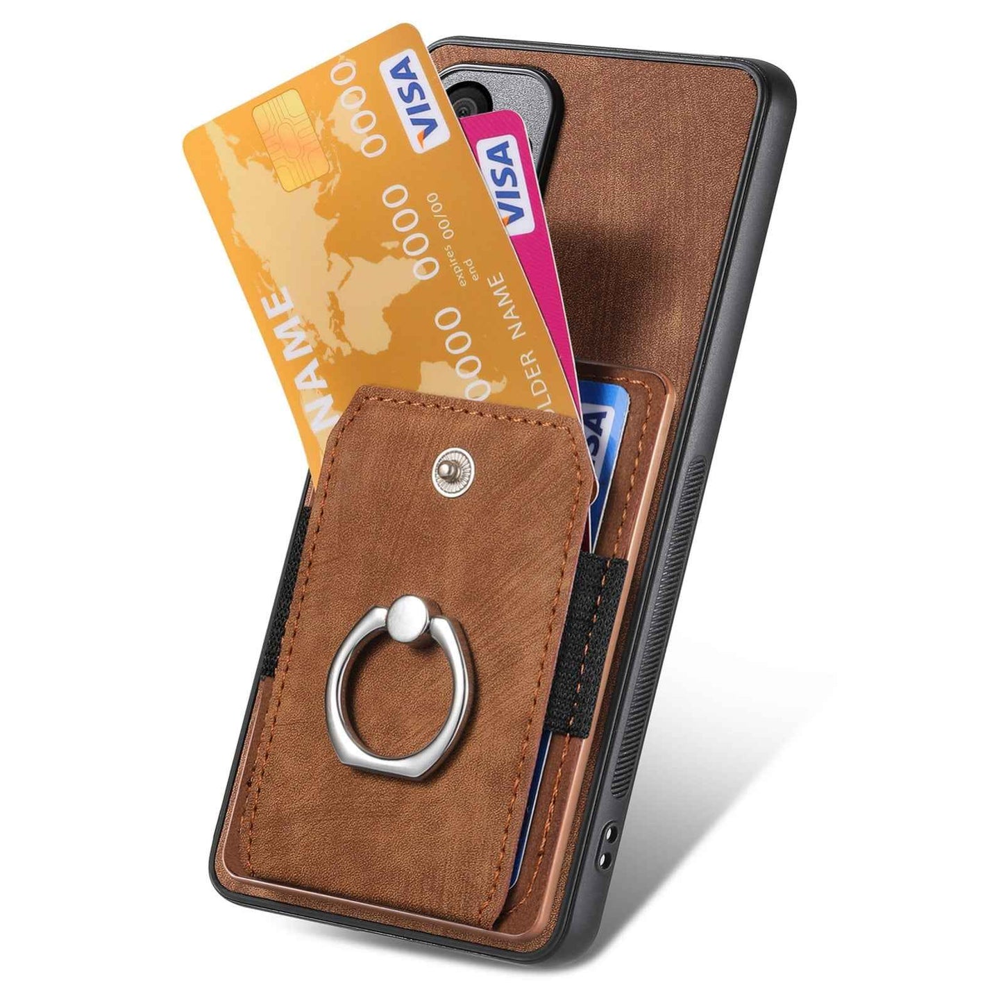 For-Xiaomi-Redmi-Note-13-Pro-Retro-Skin-feel-Ring-Card-Wallet-Phone-Case(Brown)