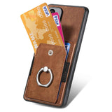 For-Xiaomi-Redmi-Note-13-Pro-Retro-Skin-feel-Ring-Card-Wallet-Phone-Case(Brown)
