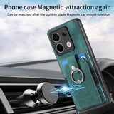 For-Xiaomi-Redmi-Note-13-Pro-Retro-Skin-feel-Ring-Card-Wallet-Phone-Case(Brown)