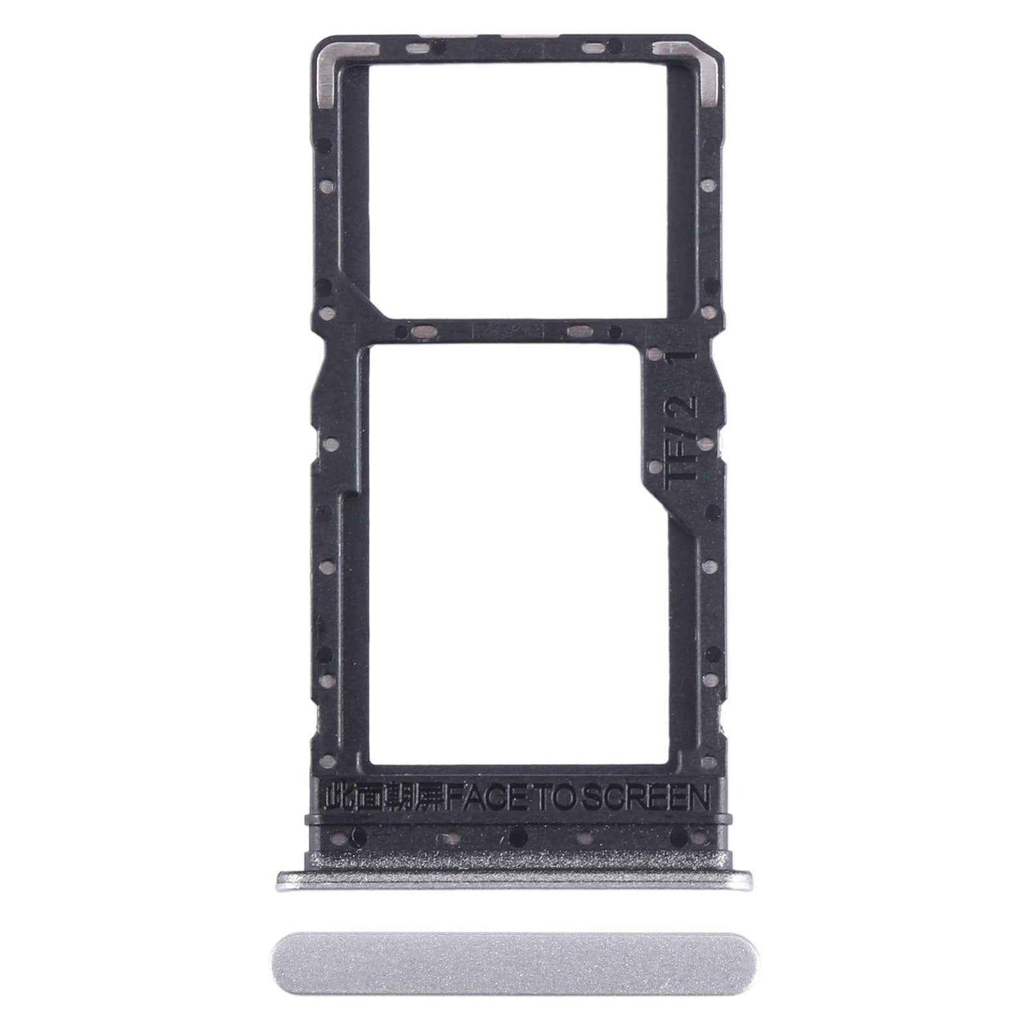 For-Xiaomi-Redmi-Note-12R-SIM-Card-Tray-+-SIM-Card-Tray-/-Micro-SD-Card-Tray-(Silver)