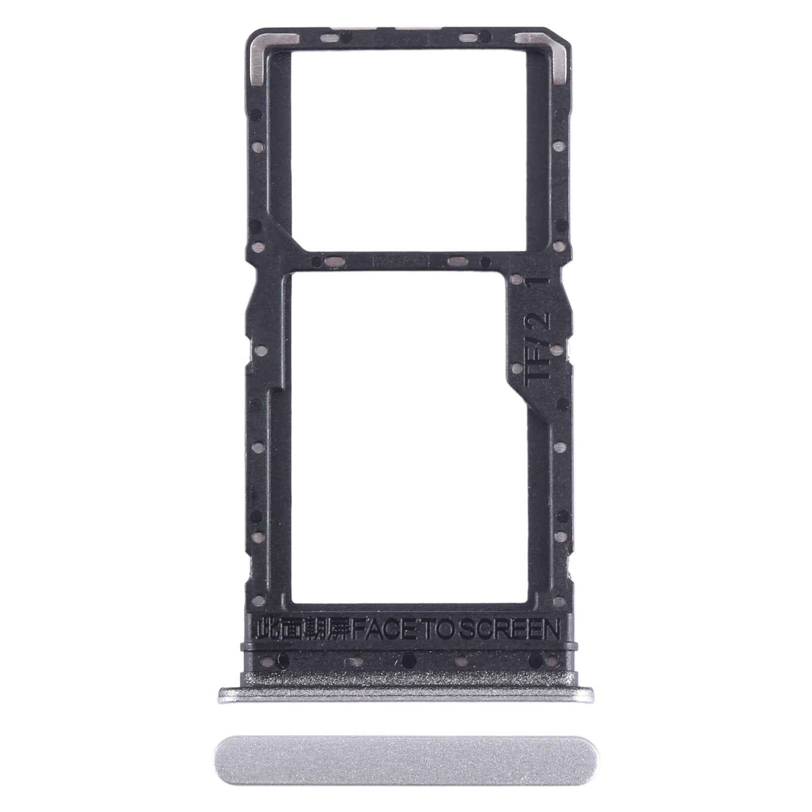 For-Xiaomi-Redmi-Note-12R-SIM-Card-Tray-+-SIM-Card-Tray-/-Micro-SD-Card-Tray-(Silver)