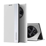For-Xiaomi-Redmi-14C-Side-Electroplated-Adsorption-Leather-Phone-Case(Silver)