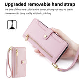 For-Xiaomi-Redmi-Note-13-Pro+-5G-Sheep-Texture-Cross-body-Zipper-Wallet-Leather-Phone-Case(Pink)