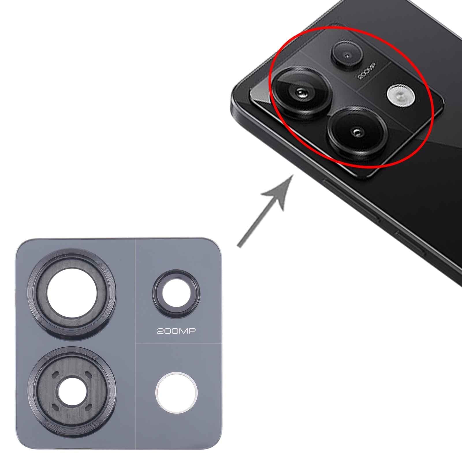 For-Xiaomi-Redmi-Note-13-Pro-5G-Back-Camera-Lens-Frame-(Black)