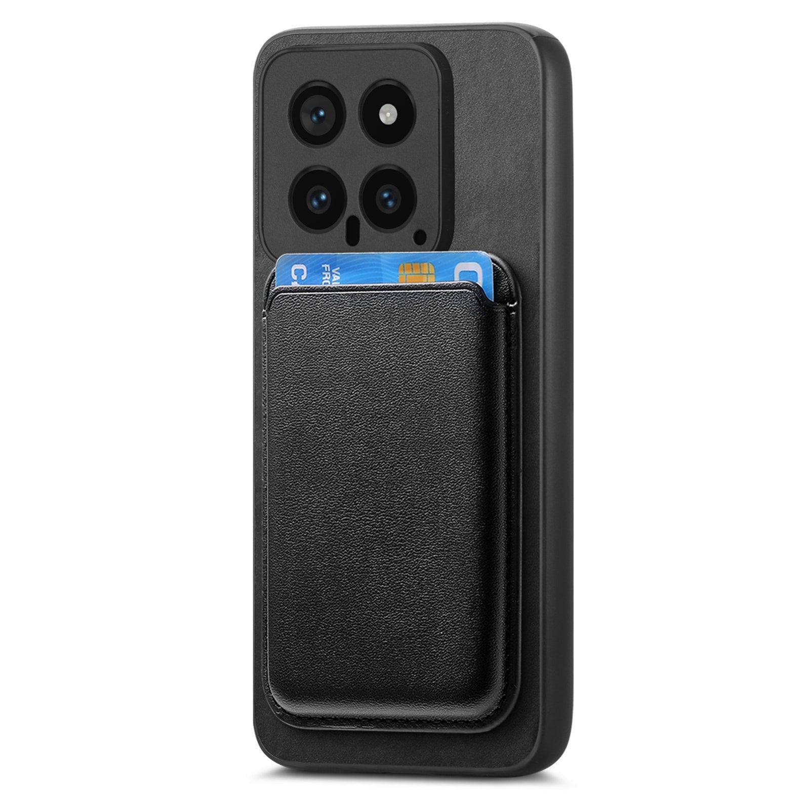 For-Xiaomi-Redmi-Note-13-Pro-5G-Retro-Magsafe-Card-Bag-PU-Back-Cover-Phone-Case(Black)