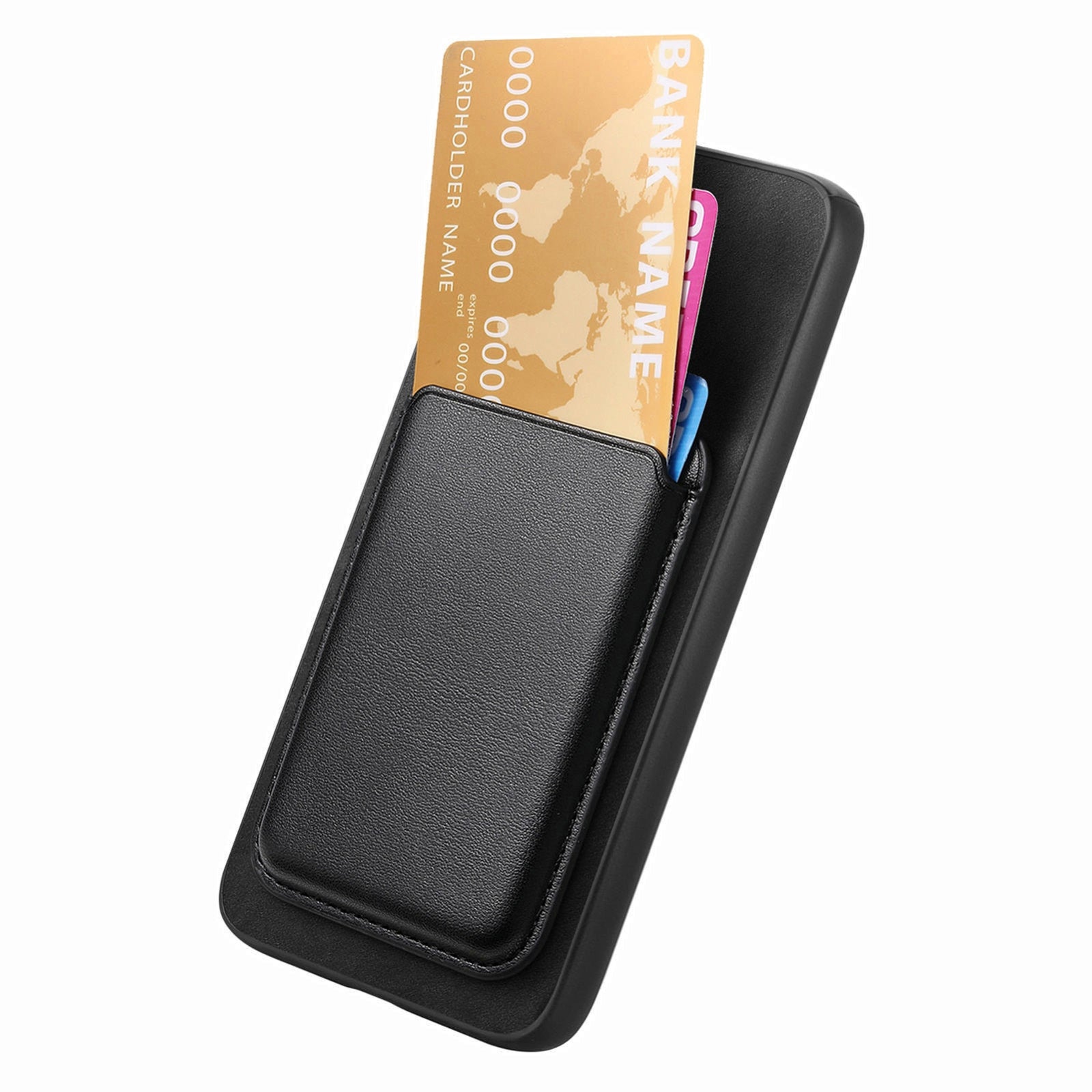 For-Xiaomi-Redmi-Note-13-Pro-5G-Retro-Magsafe-Card-Bag-PU-Back-Cover-Phone-Case(Black)