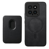 For-Xiaomi-Redmi-Note-13-Pro-5G-Retro-Magsafe-Card-Bag-PU-Back-Cover-Phone-Case(Black)