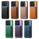 For-Xiaomi-Redmi-Note-13-Pro-5G-Retro-Magsafe-Card-Bag-PU-Back-Cover-Phone-Case(Black)