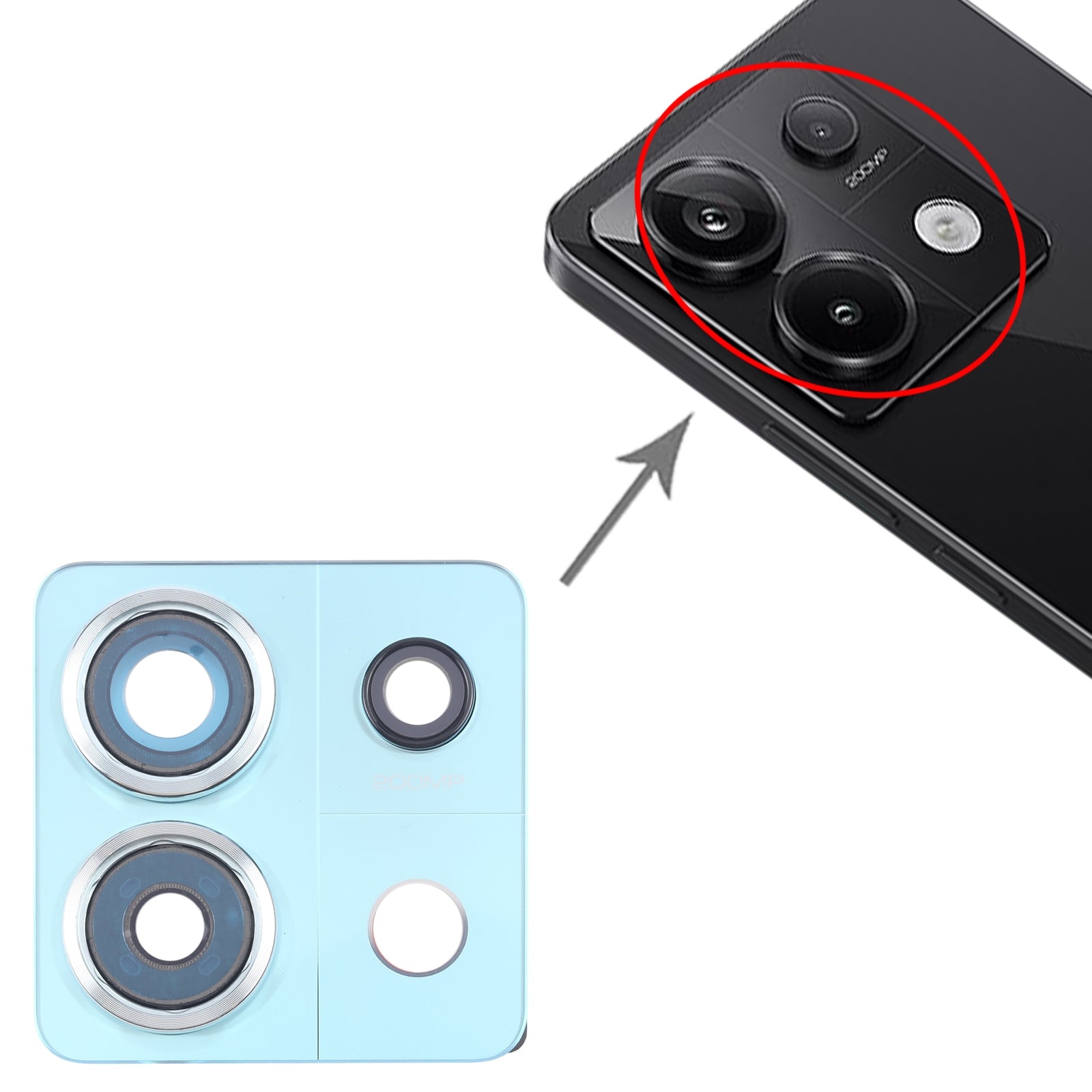 For-Xiaomi-Redmi-Note-13-Pro-5G-Back-Camera-Lens-Frame-(Green)