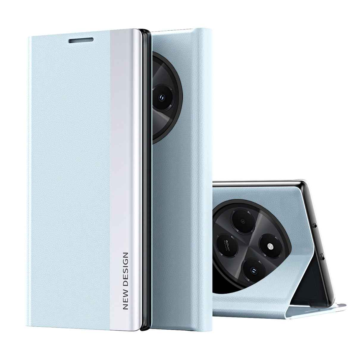 For-Xiaomi-Redmi-14C-Side-Electroplated-Adsorption-Leather-Phone-Case(Blue)