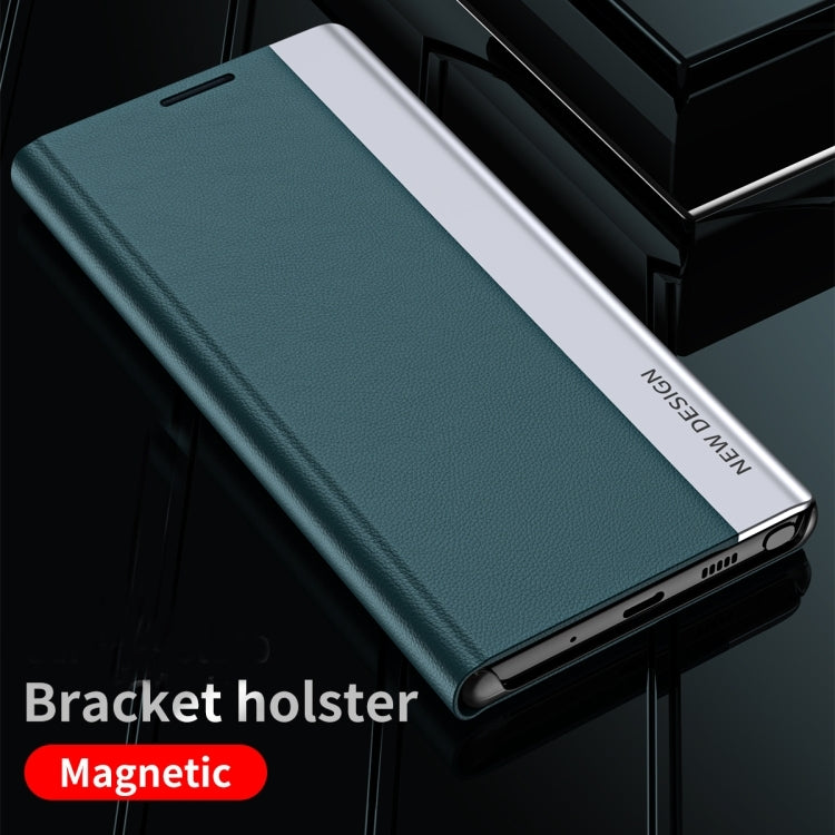 For-Xiaomi-Redmi-14C-Side-Electroplated-Adsorption-Leather-Phone-Case(Blue)