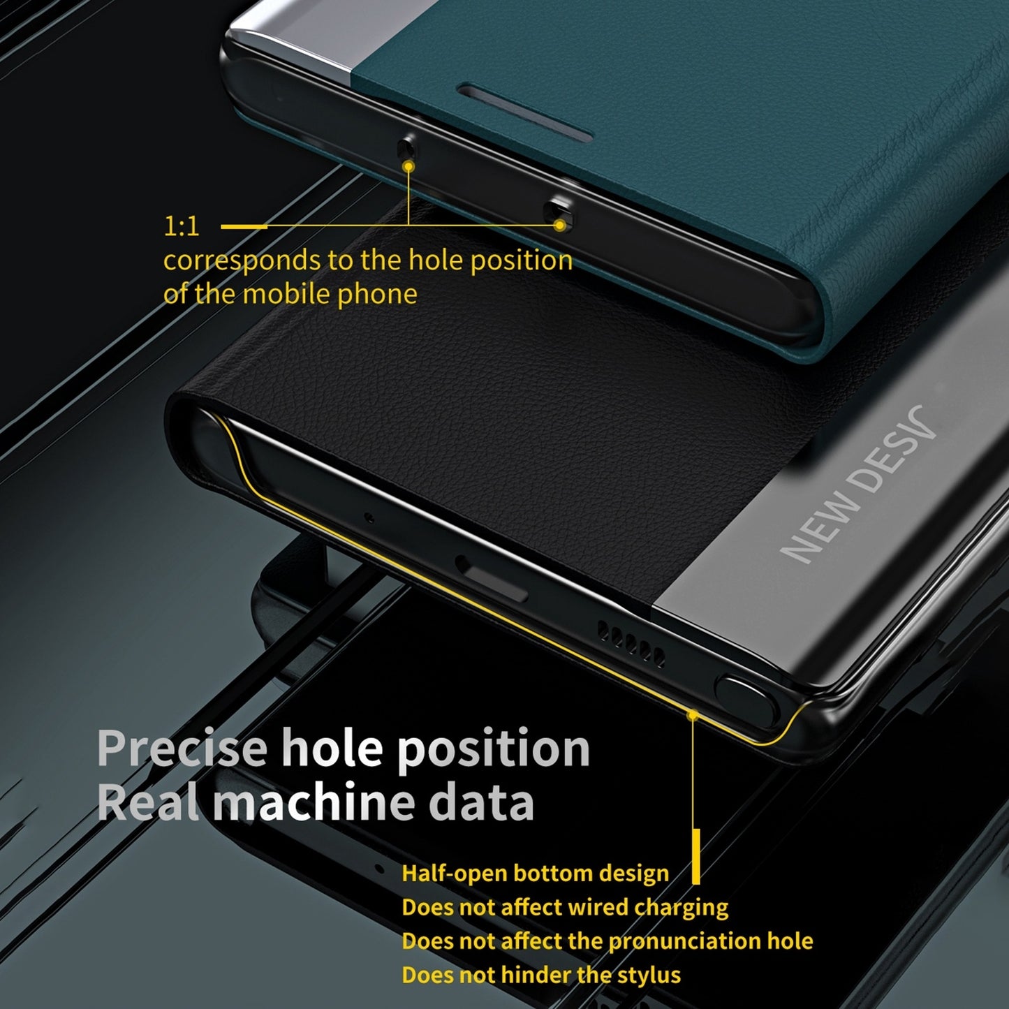 For-Xiaomi-Redmi-14C-Side-Electroplated-Adsorption-Leather-Phone-Case(Blue)