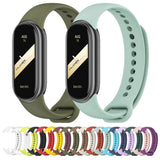 For-Xiaomi-Smart-Band-10-/-9-/-8-Mijobs-Solid-Color-Silicone-Watch-Band(Black)