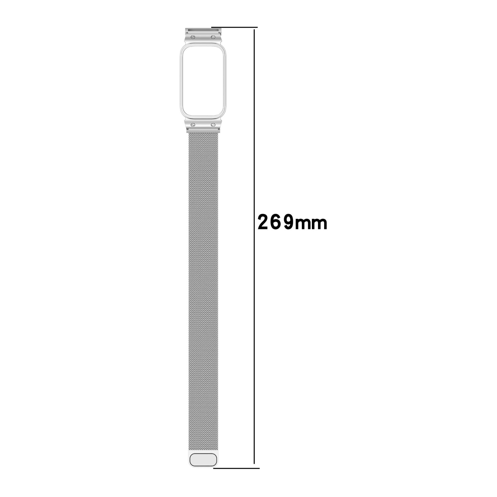For-Xiaomi-Smart-Band-9-Active-/-Redmi-Band-3-Metal-Frame-Watch-Case-Integrated-Milan-Magnetic-Watch-Band(Black)