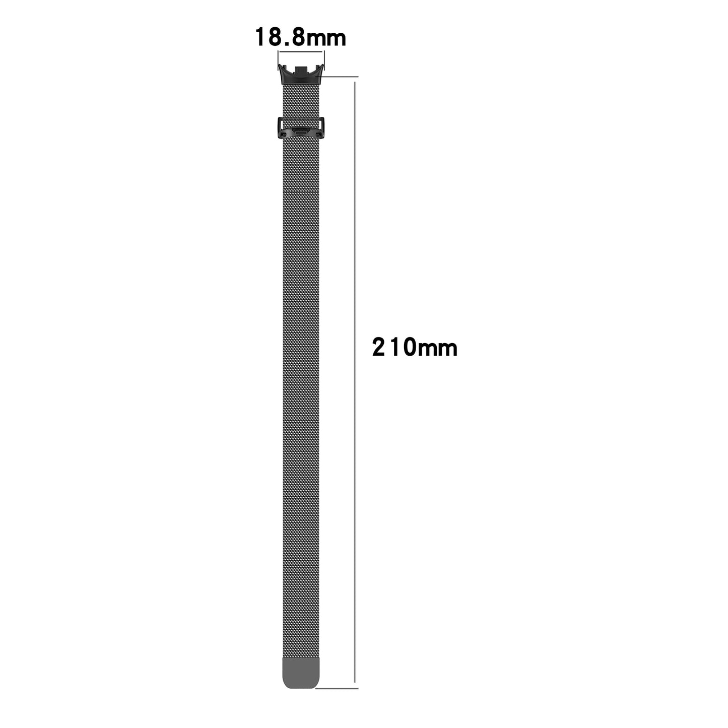 For-Xiaomi-Smart-Band-10-/-9-/-8-Milan-Magnetic-Stainless-Steel-Watch-Band(Gray)