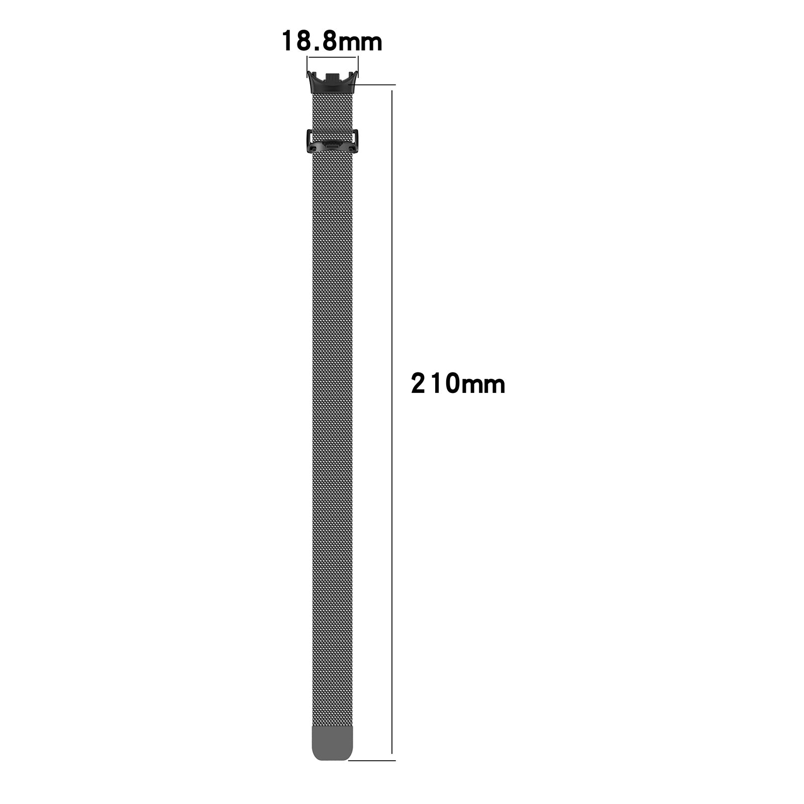 For-Xiaomi-Smart-Band-10-/-9-/-8-Milan-Magnetic-Stainless-Steel-Watch-Band(Gray)