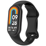 For-Xiaomi-Smart-Band-10-/-9-/-8-Splayed-Tail-Reverse-Buckle-Silicone-Watch-Band(Black)