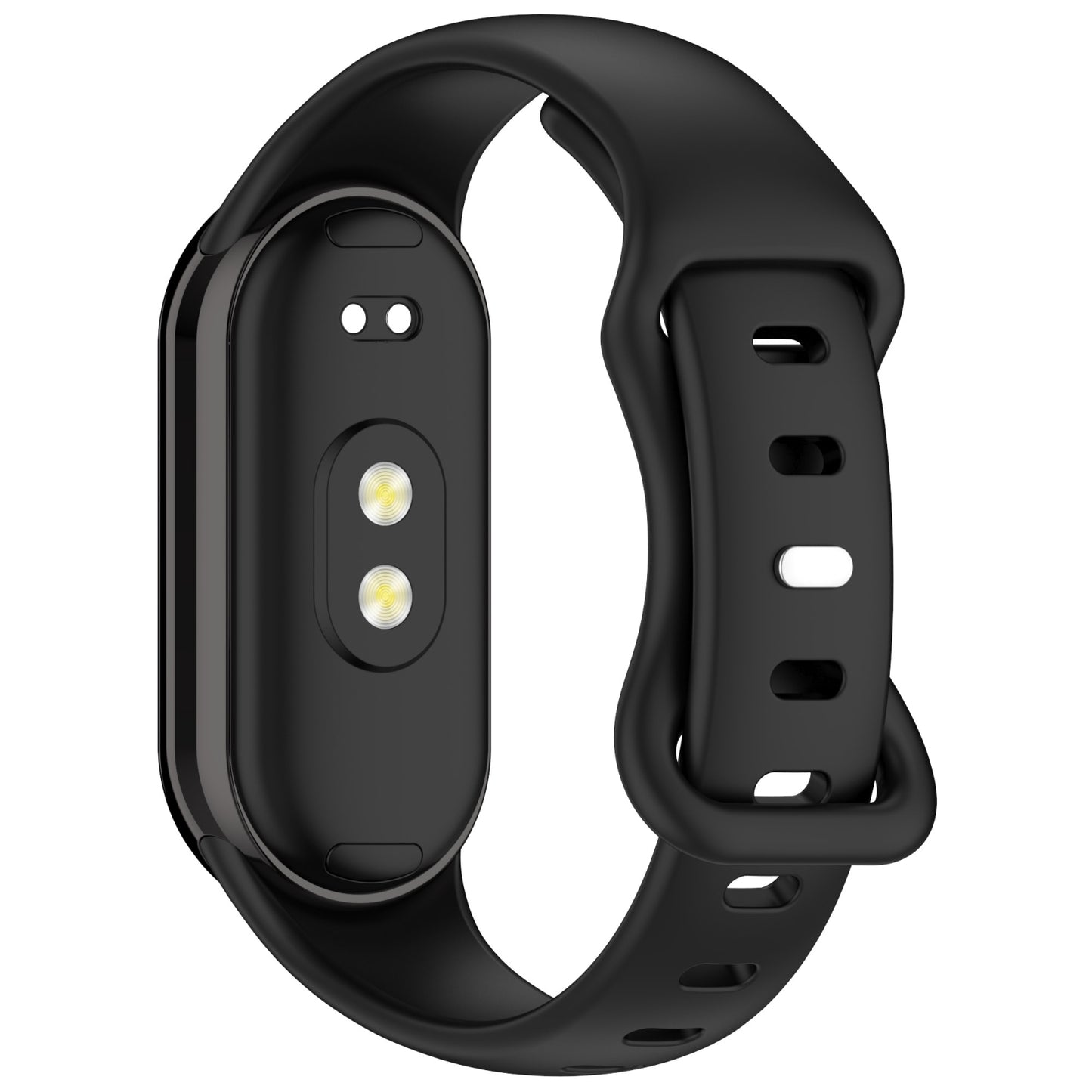 For-Xiaomi-Smart-Band-10-/-9-/-8-Splayed-Tail-Reverse-Buckle-Silicone-Watch-Band(Black)