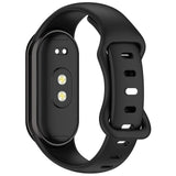 For-Xiaomi-Smart-Band-10-/-9-/-8-Splayed-Tail-Reverse-Buckle-Silicone-Watch-Band(Black)