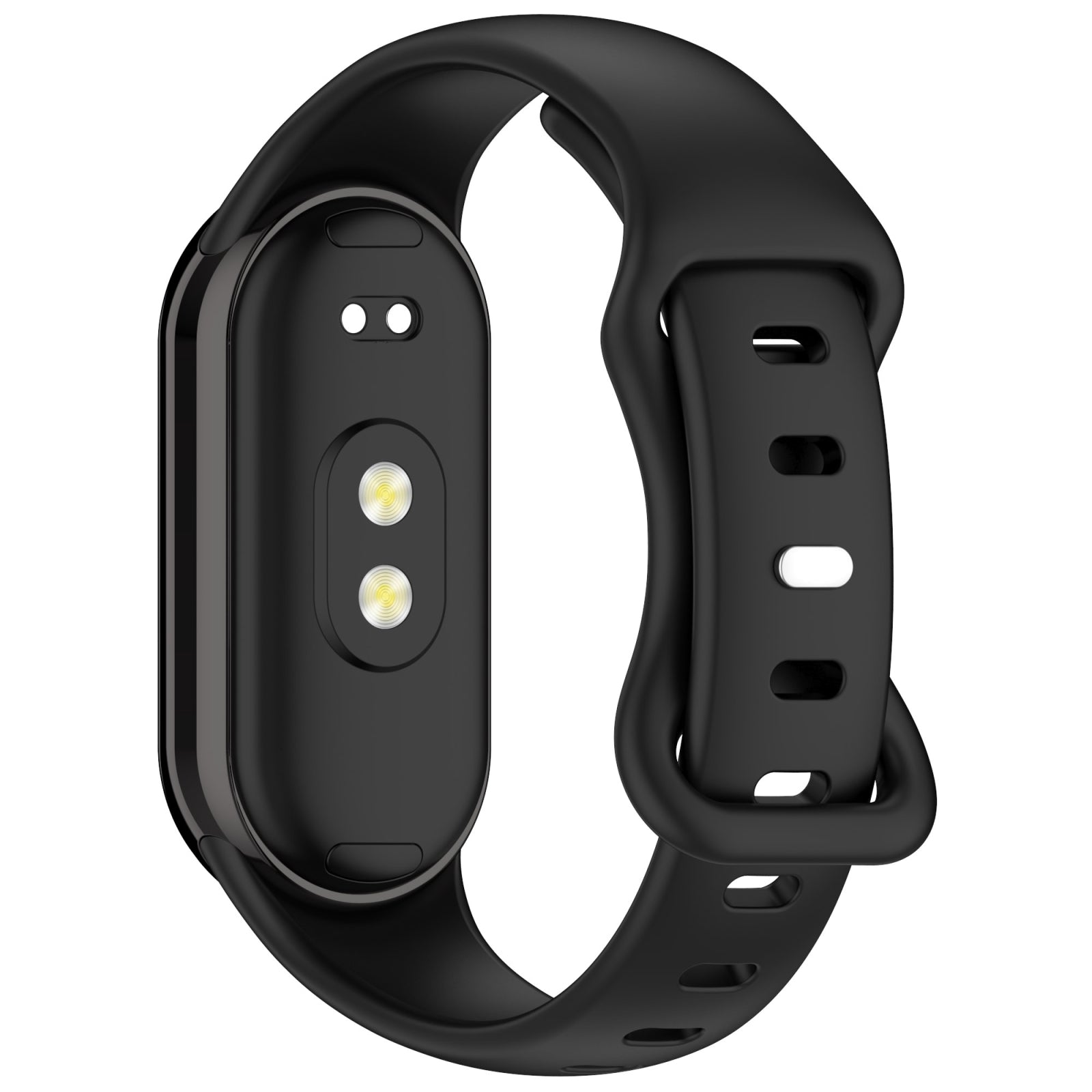 For-Xiaomi-Smart-Band-10-/-9-/-8-Splayed-Tail-Reverse-Buckle-Silicone-Watch-Band(Black)